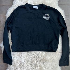 Soulcycle Black Cropped Boxy Sweatshirt